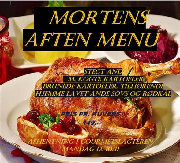 Mortens aften menu
